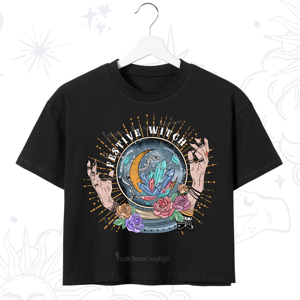 Purplehecate Festive Witch Crop T-Shirt