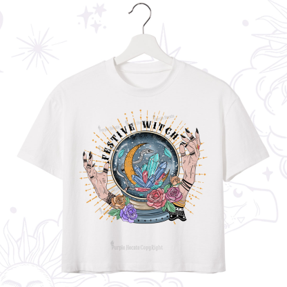 Purplehecate Festive Witch Crop T-Shirt