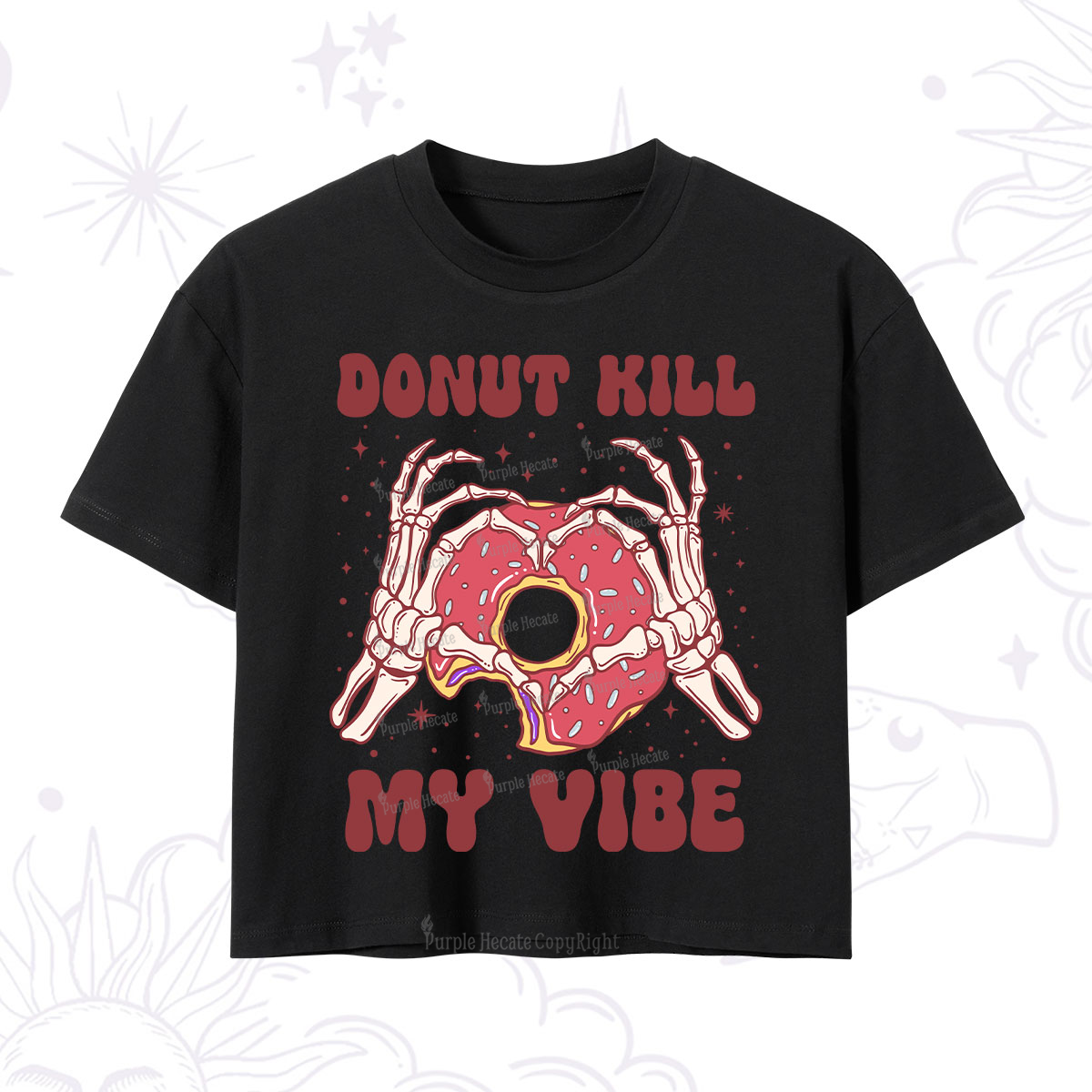 Purplehecate Donut Kill My Vibe Crop T-Shirt