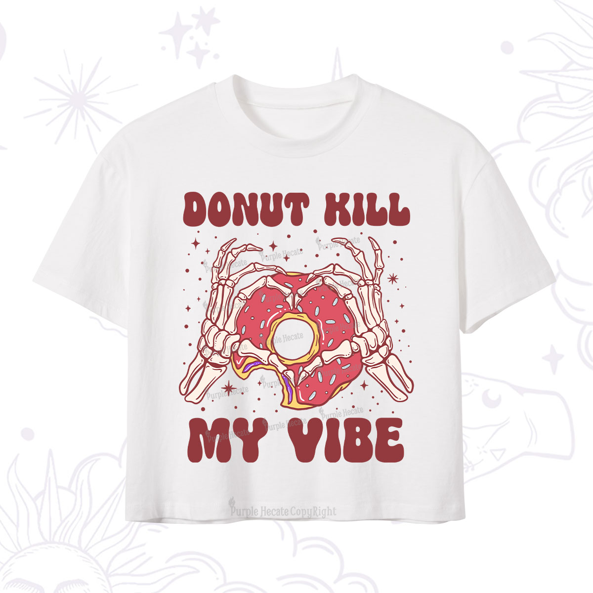 Purplehecate Donut Kill My Vibe Crop T-Shirt