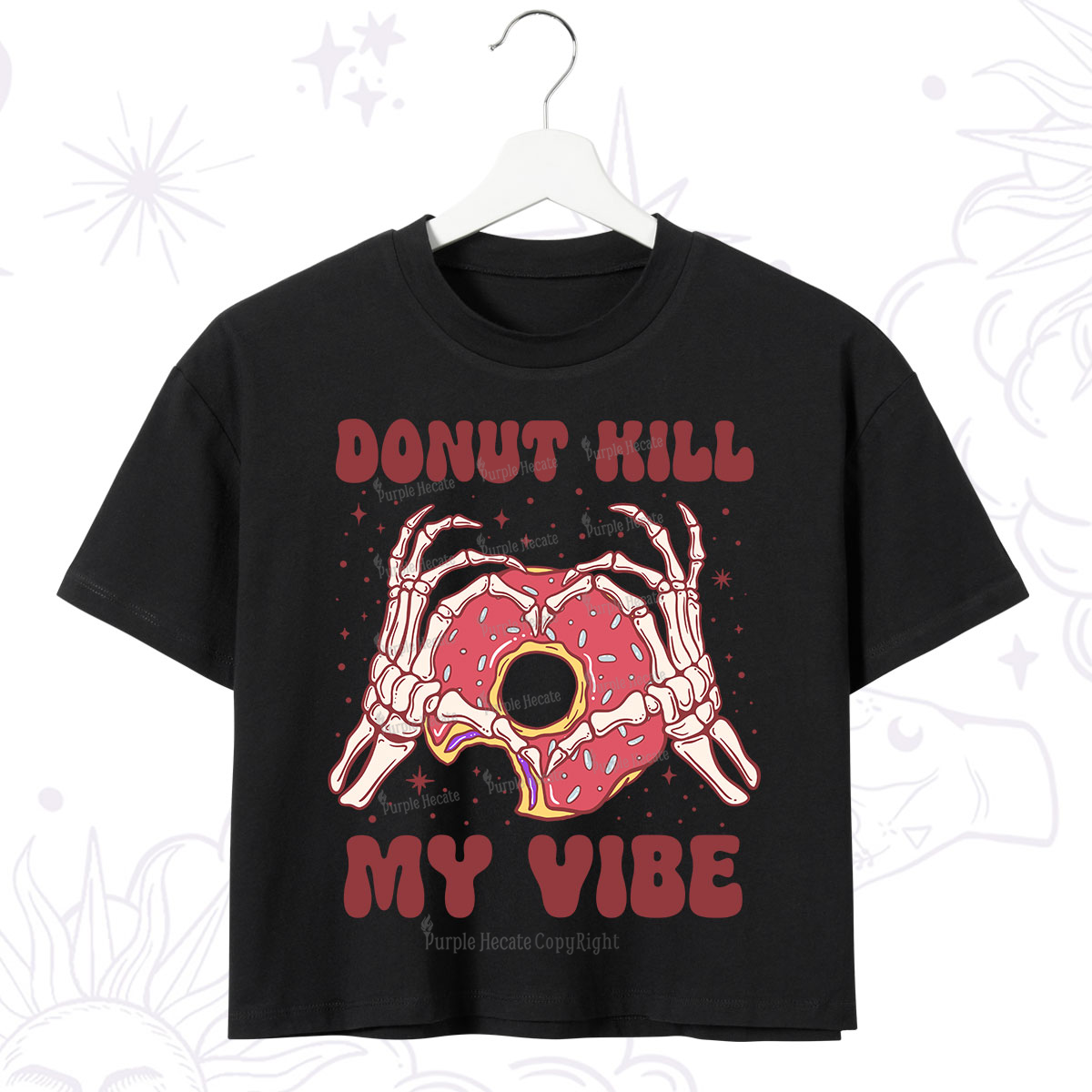 Purplehecate Donut Kill My Vibe Crop T-Shirt