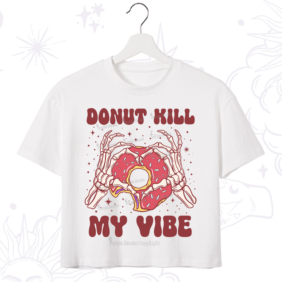 Purplehecate Donut Kill My Vibe Crop T-Shirt