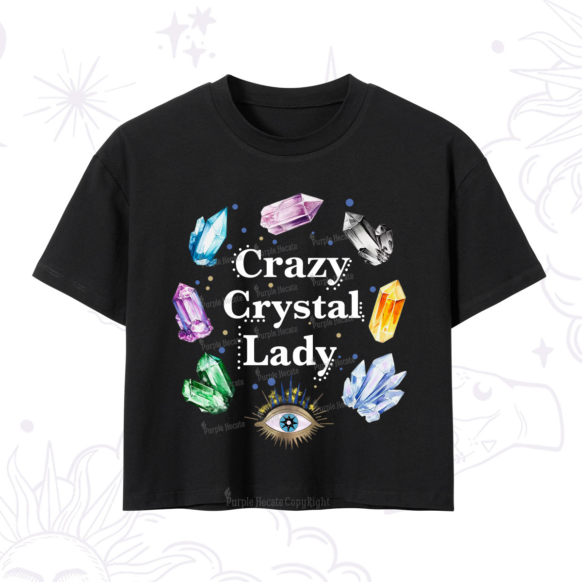 Purplehecate Crazy Crystal Lady Crop T-Shirt
