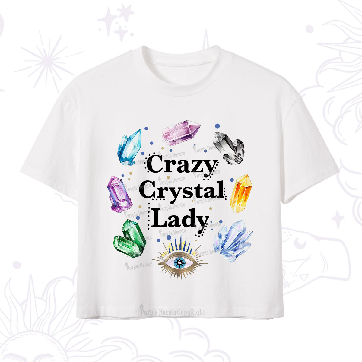 Purplehecate Crazy Crystal Lady Crop T-Shirt