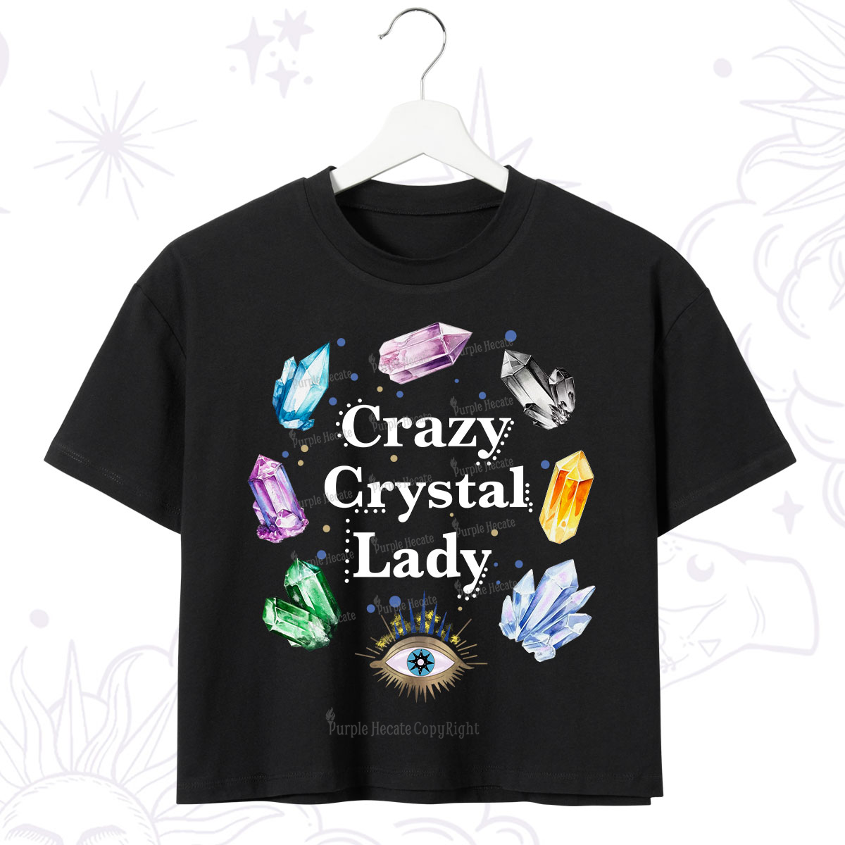 Purplehecate Crazy Crystal Lady Crop T-Shirt