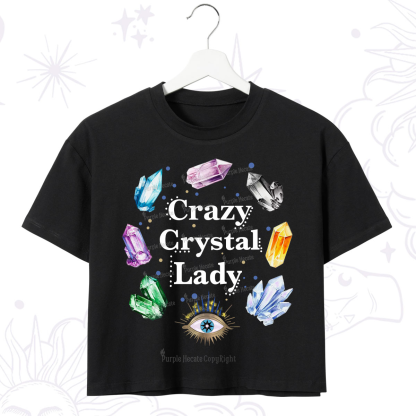 Purplehecate Crazy Crystal Lady Crop T-Shirt