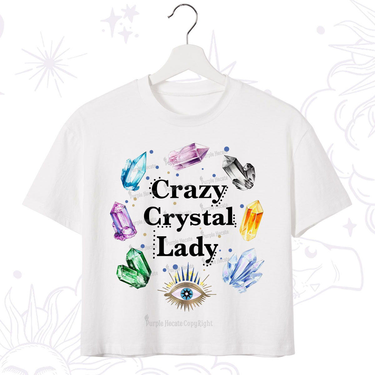 Purplehecate Crazy Crystal Lady Crop T-Shirt