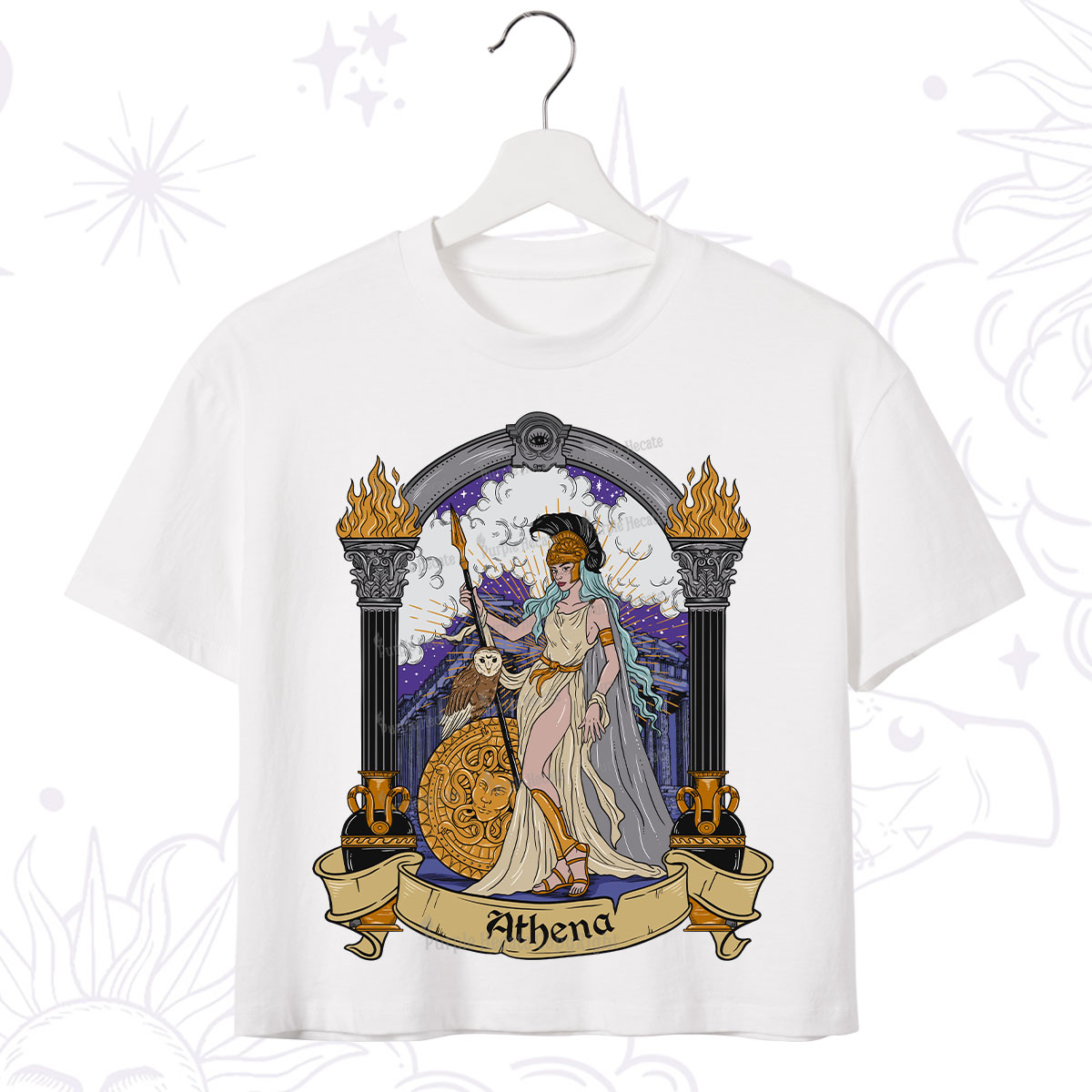 Purplehecate The Wise Goddess Athena Crop T-Shirt