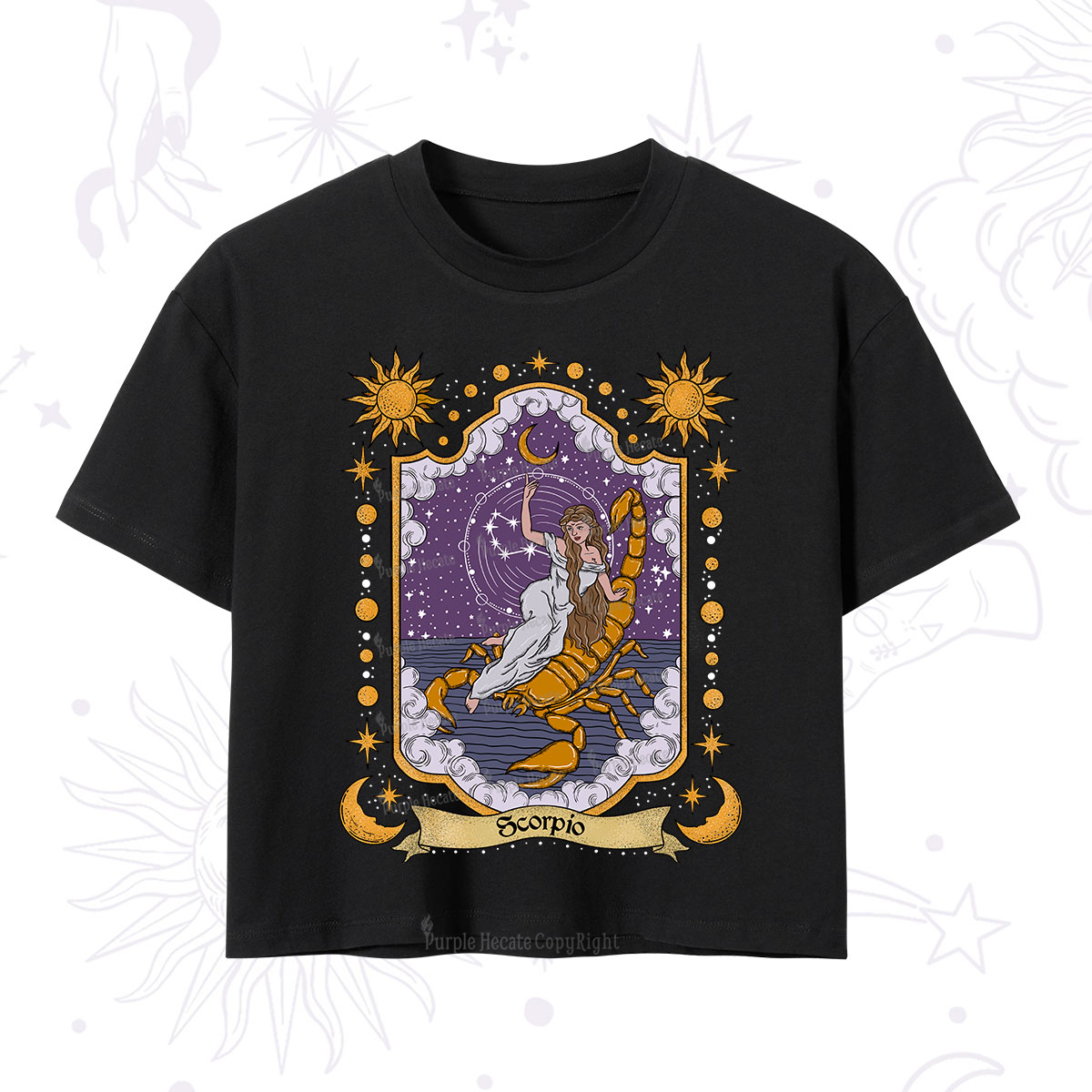 Purplehecate Scorpio Zodiac Crop T-Shirt