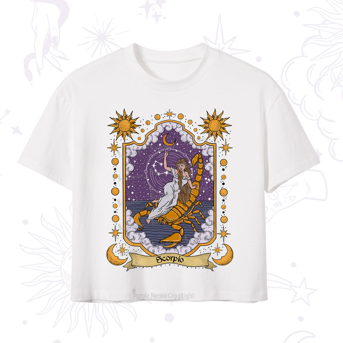Purplehecate Scorpio Zodiac Crop T-Shirt
