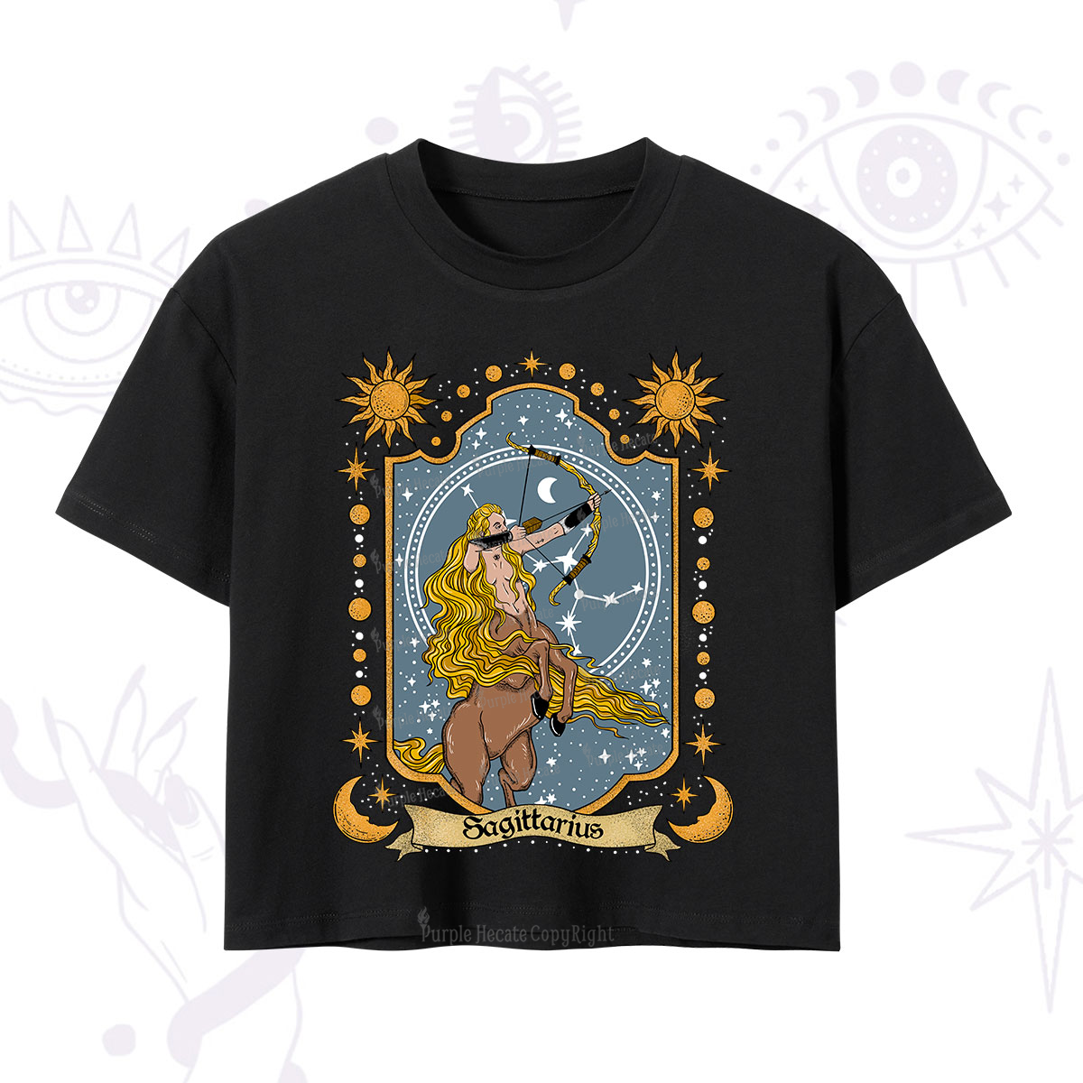 Purplehecate Sagittarius Zodiac Crop T-Shirt