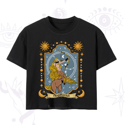 Purplehecate Sagittarius Zodiac Crop T-Shirt