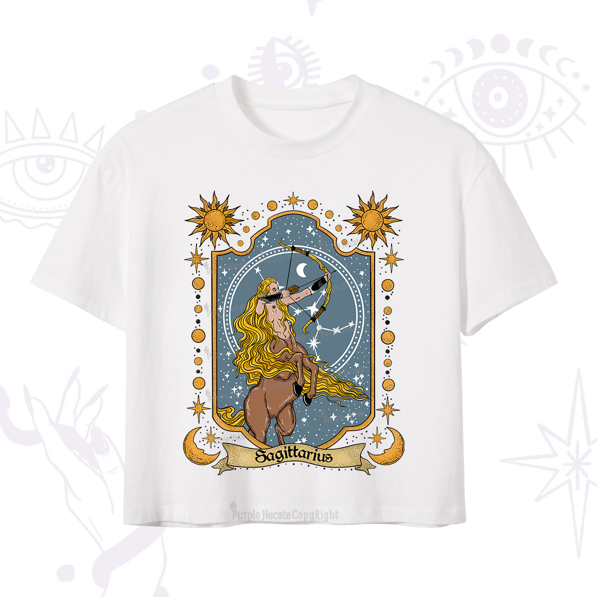 Purplehecate Sagittarius Zodiac Crop T-Shirt