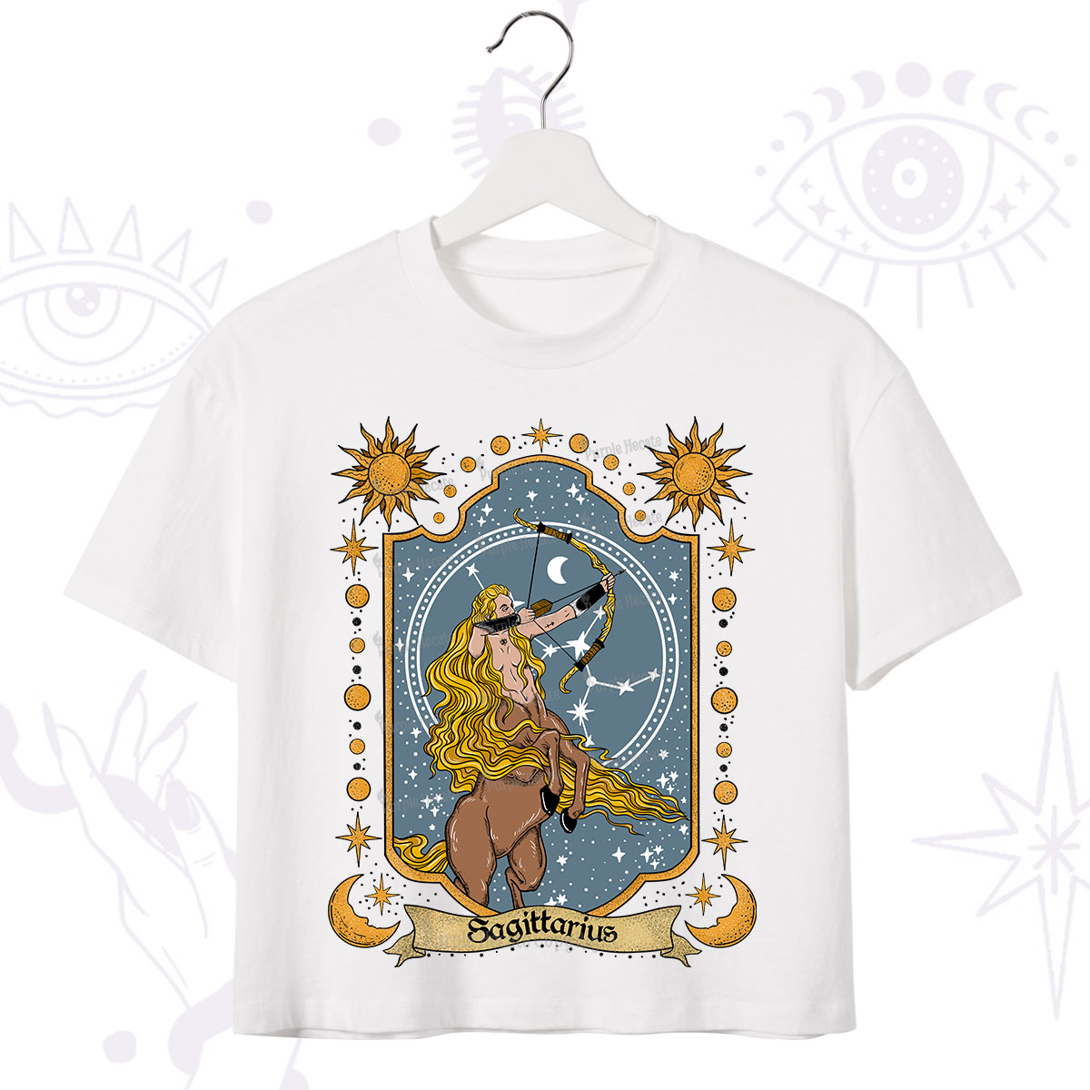 Purplehecate Sagittarius Zodiac Crop T-Shirt
