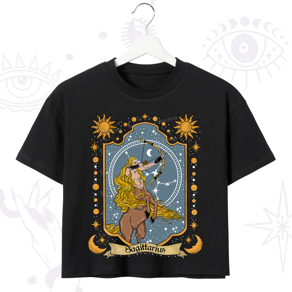 Purplehecate Sagittarius Zodiac Crop T-Shirt