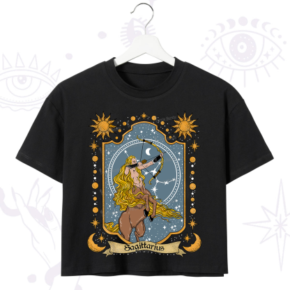 Purplehecate Sagittarius Zodiac Crop T-Shirt