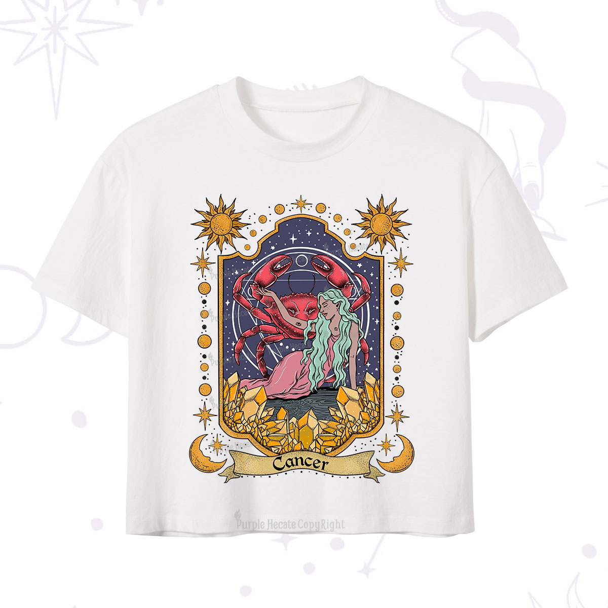 Purplehecate Cancer Zodiac Crop T-Shirt