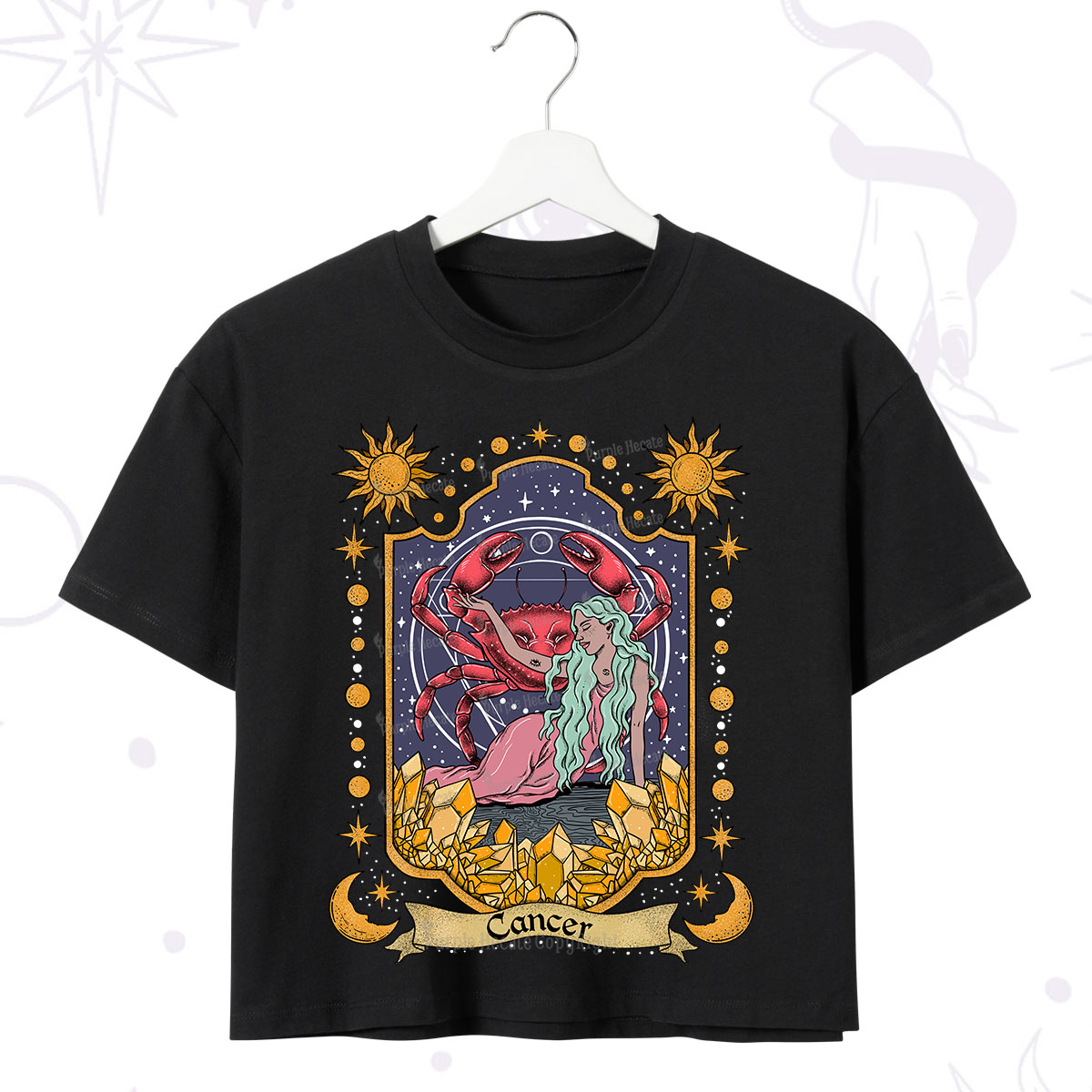 Purplehecate Cancer Zodiac Crop T-Shirt