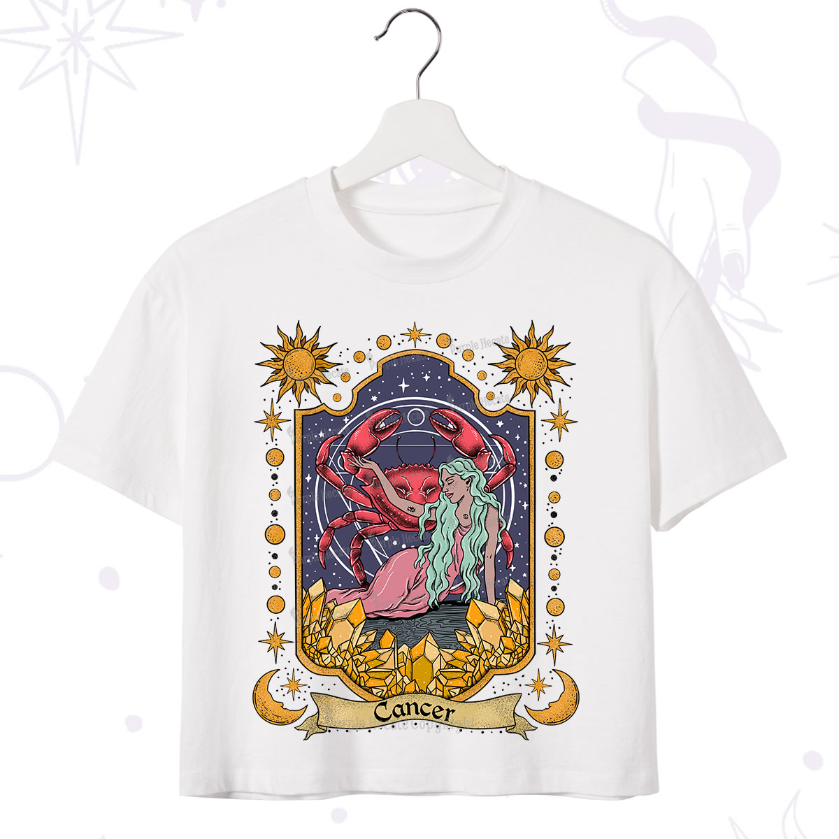 Purplehecate Cancer Zodiac Crop T-Shirt