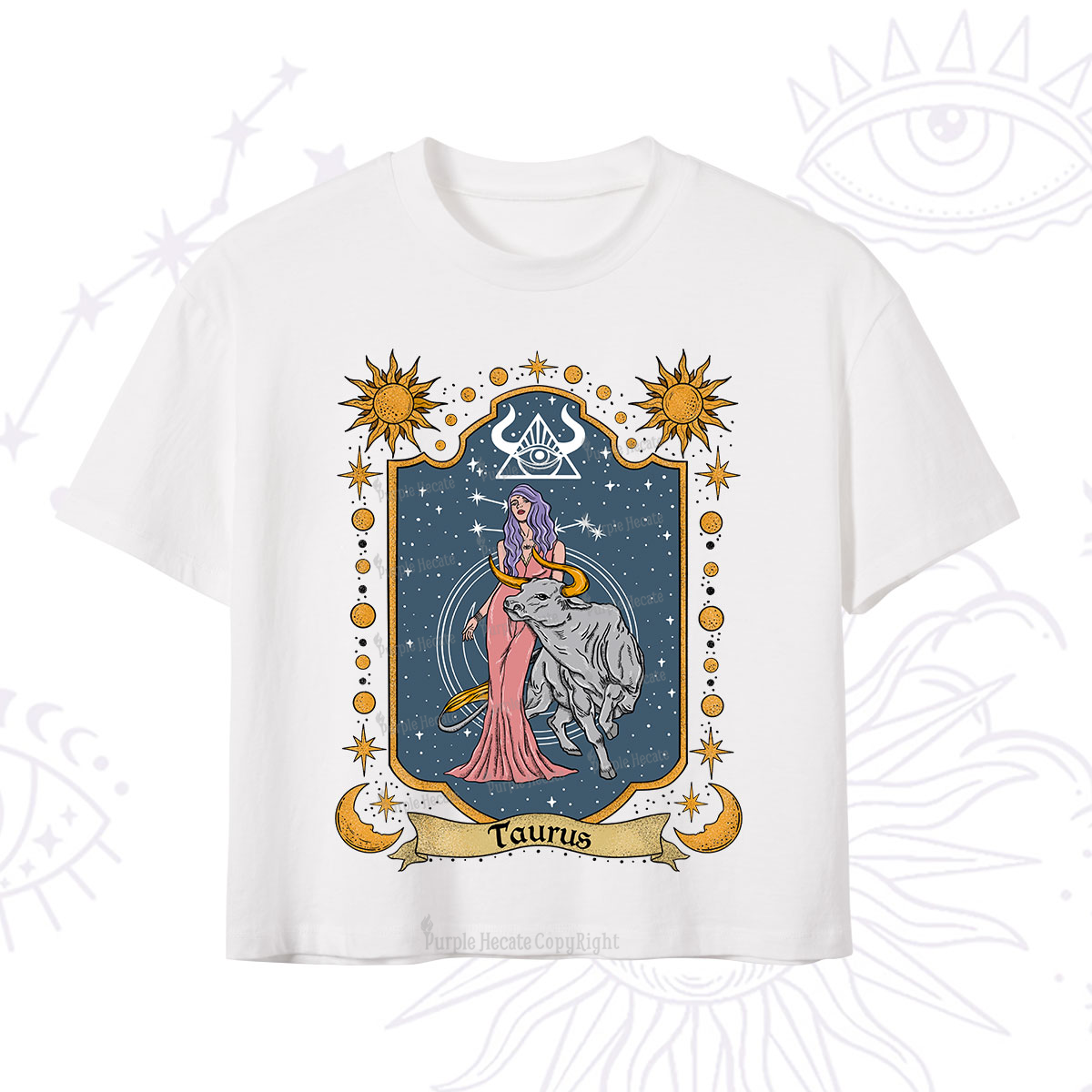 Purplehecate Taurus Zodiac Crop T-Shirt