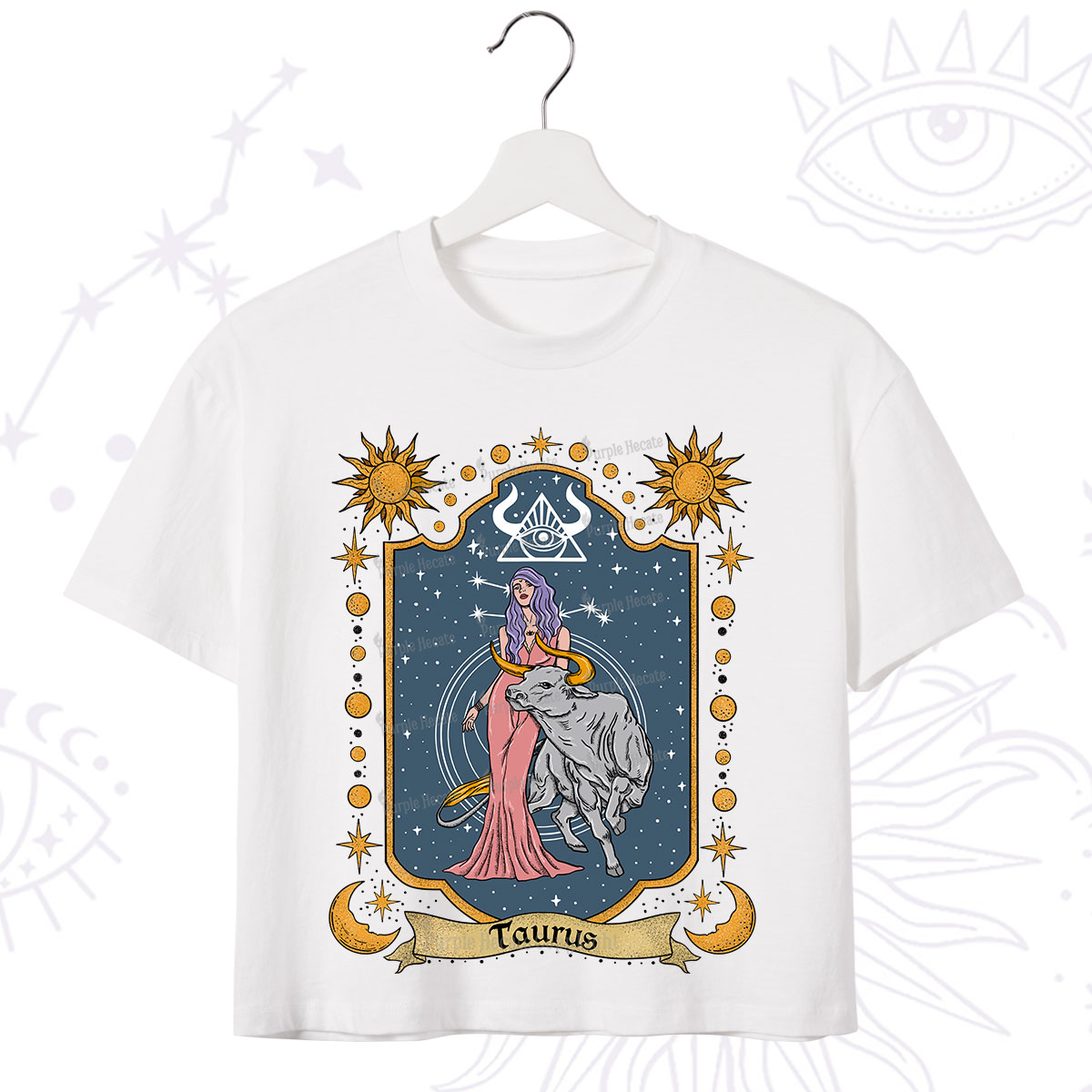 Purplehecate Taurus Zodiac Crop T-Shirt