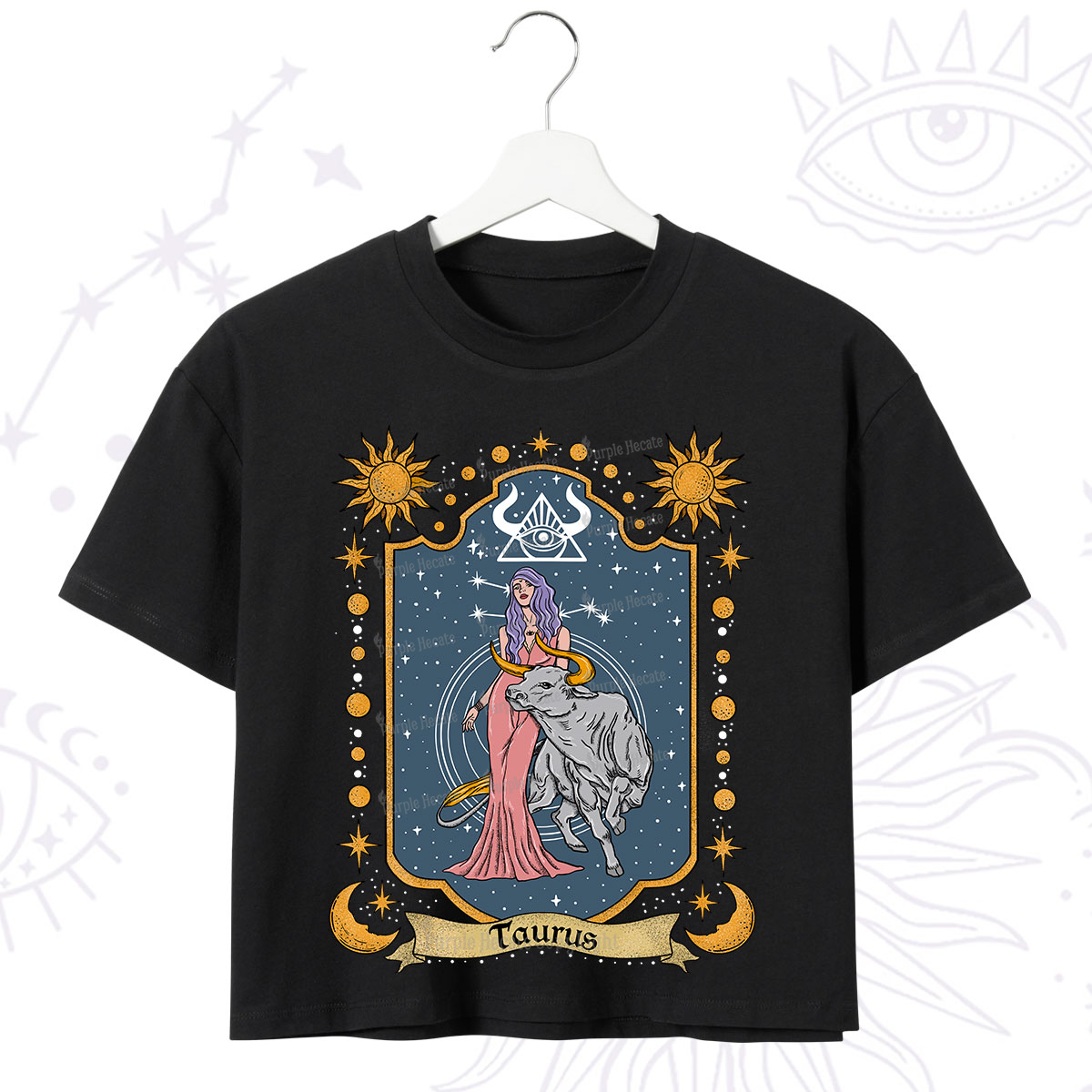 Purplehecate Taurus Zodiac Crop T-Shirt