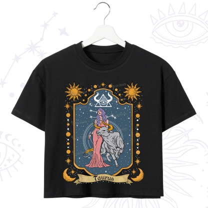 Purplehecate Taurus Zodiac Crop T-Shirt