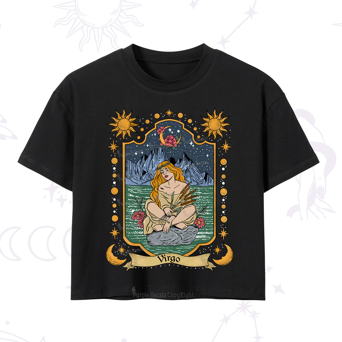 Purplehecate Virgo Zodiac Crop T-Shirt