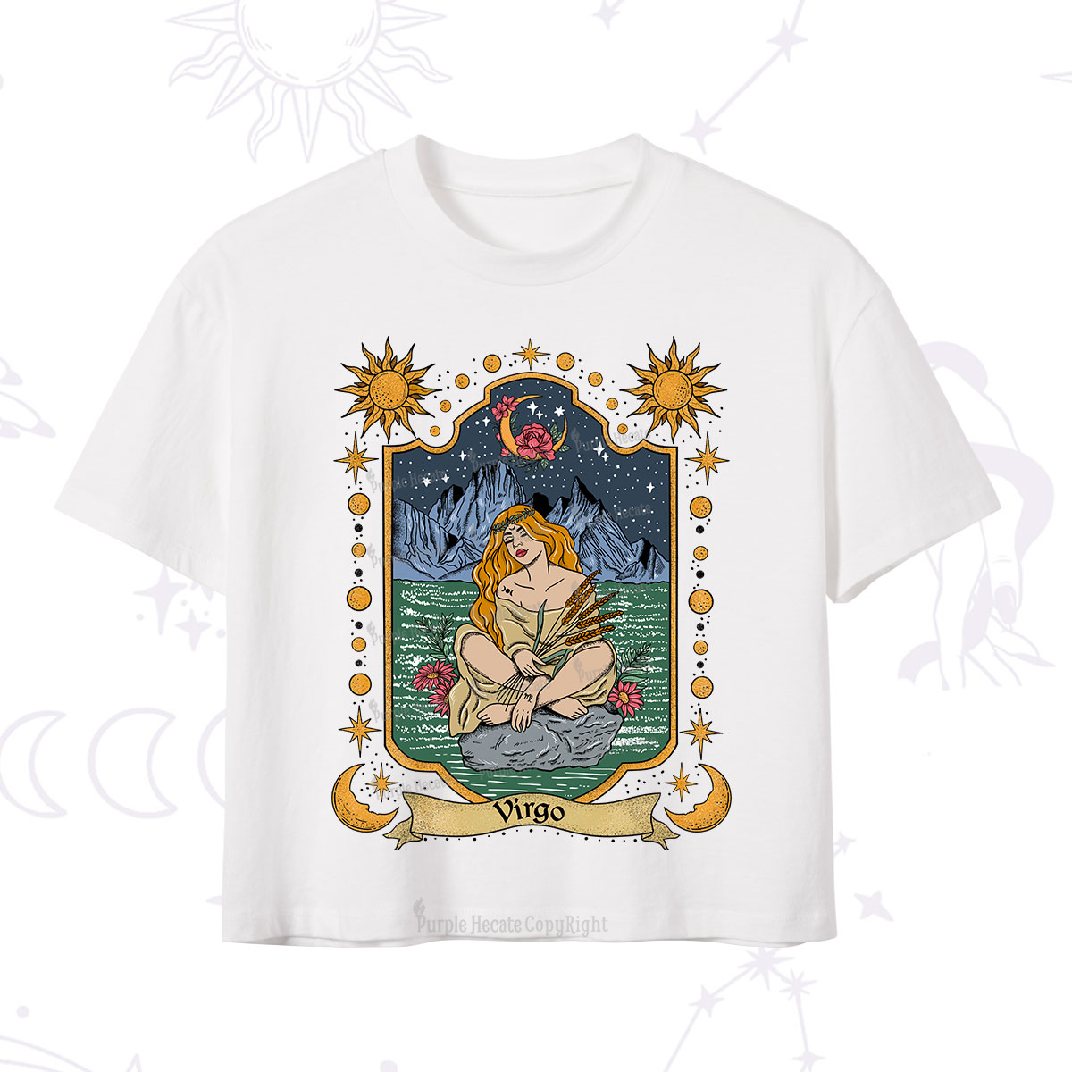 Purplehecate Virgo Zodiac Crop T-Shirt