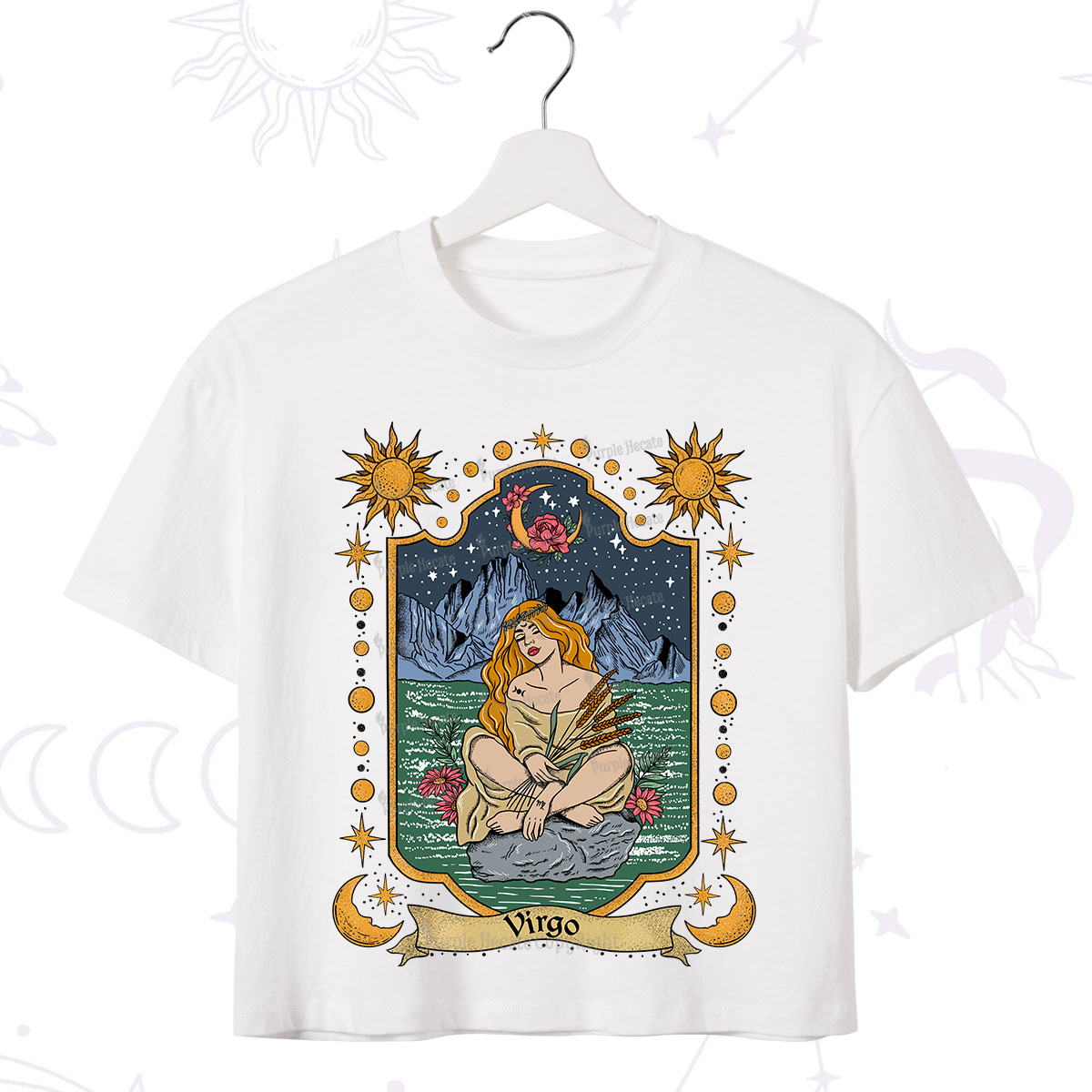 Purplehecate Virgo Zodiac Crop T-Shirt
