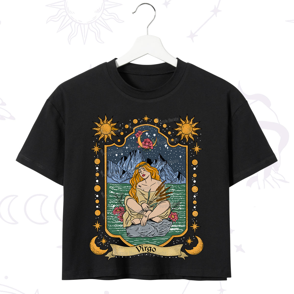 Purplehecate Virgo Zodiac Crop T-Shirt