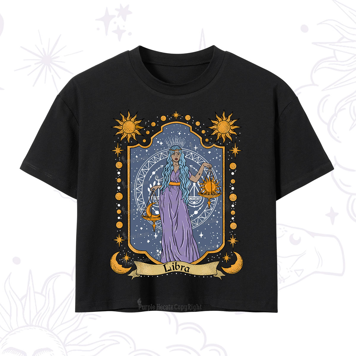 Purplehecate Libra Zodiac Crop T-Shirt