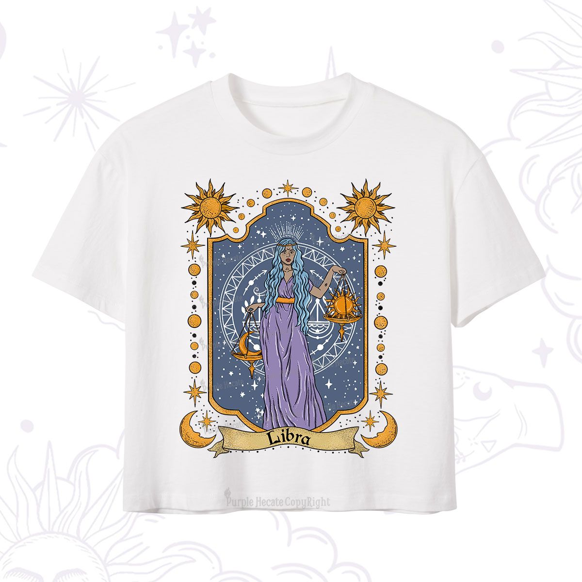 Purplehecate Libra Zodiac Crop T-Shirt