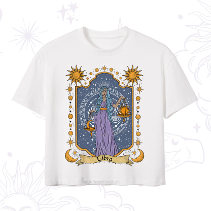 Purplehecate Libra Zodiac Crop T-Shirt