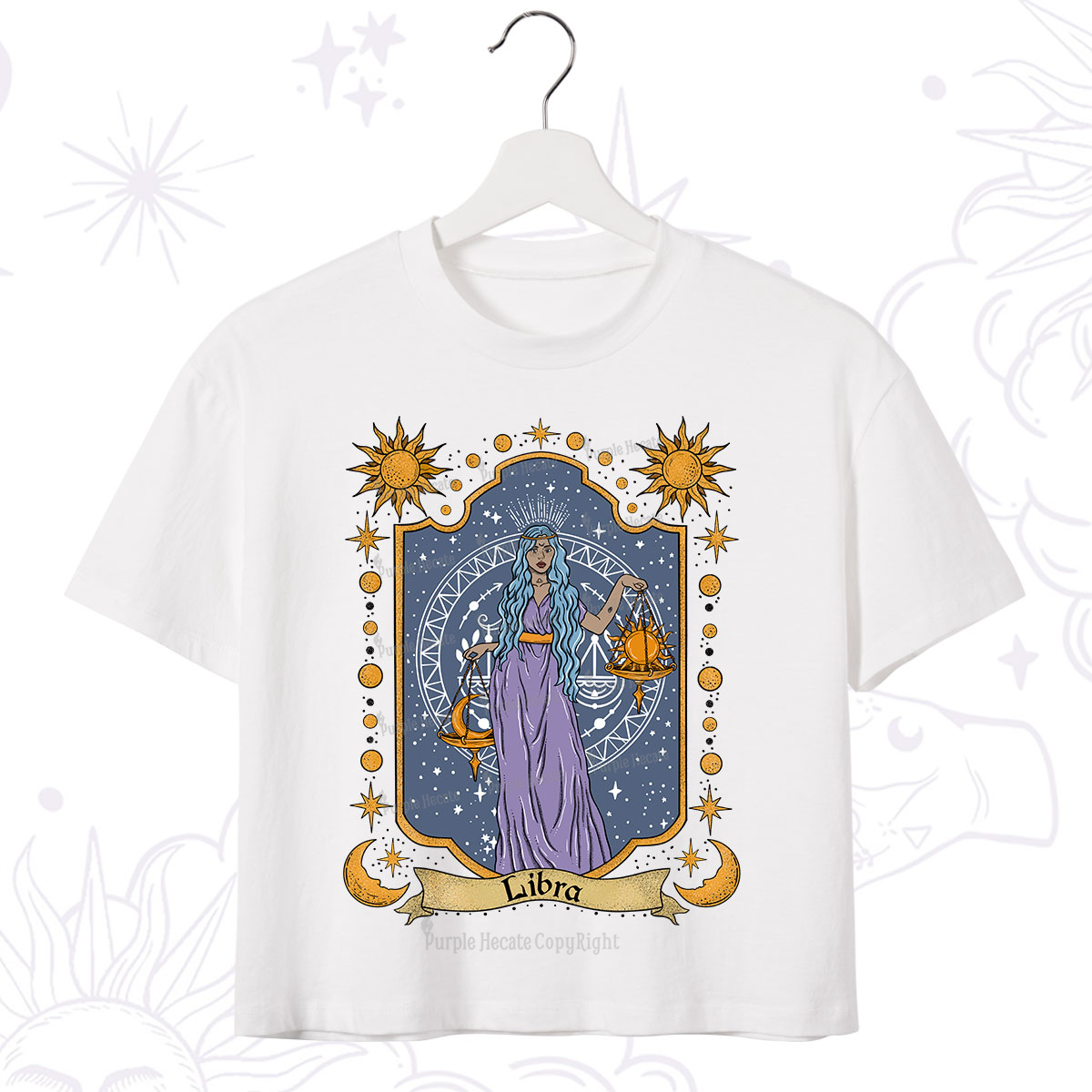 Purplehecate Libra Zodiac Crop T-Shirt