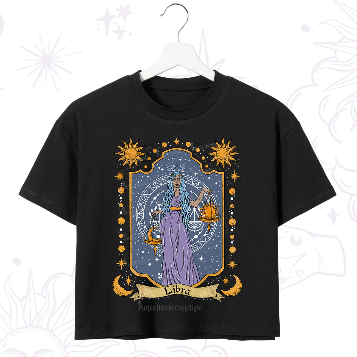 Purplehecate Libra Zodiac Crop T-Shirt