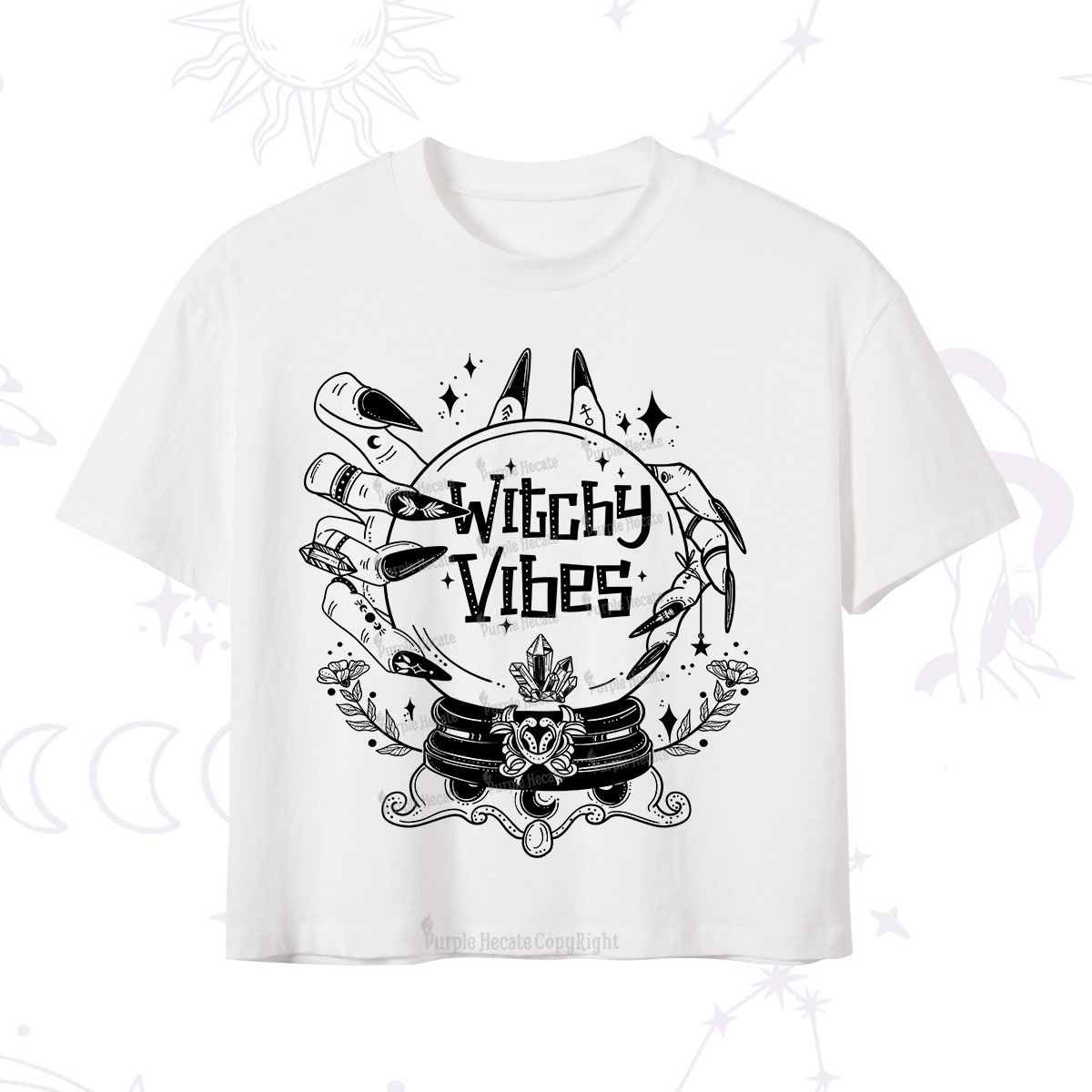 Purplehecate Witchy Vibes Crop T-Shirt