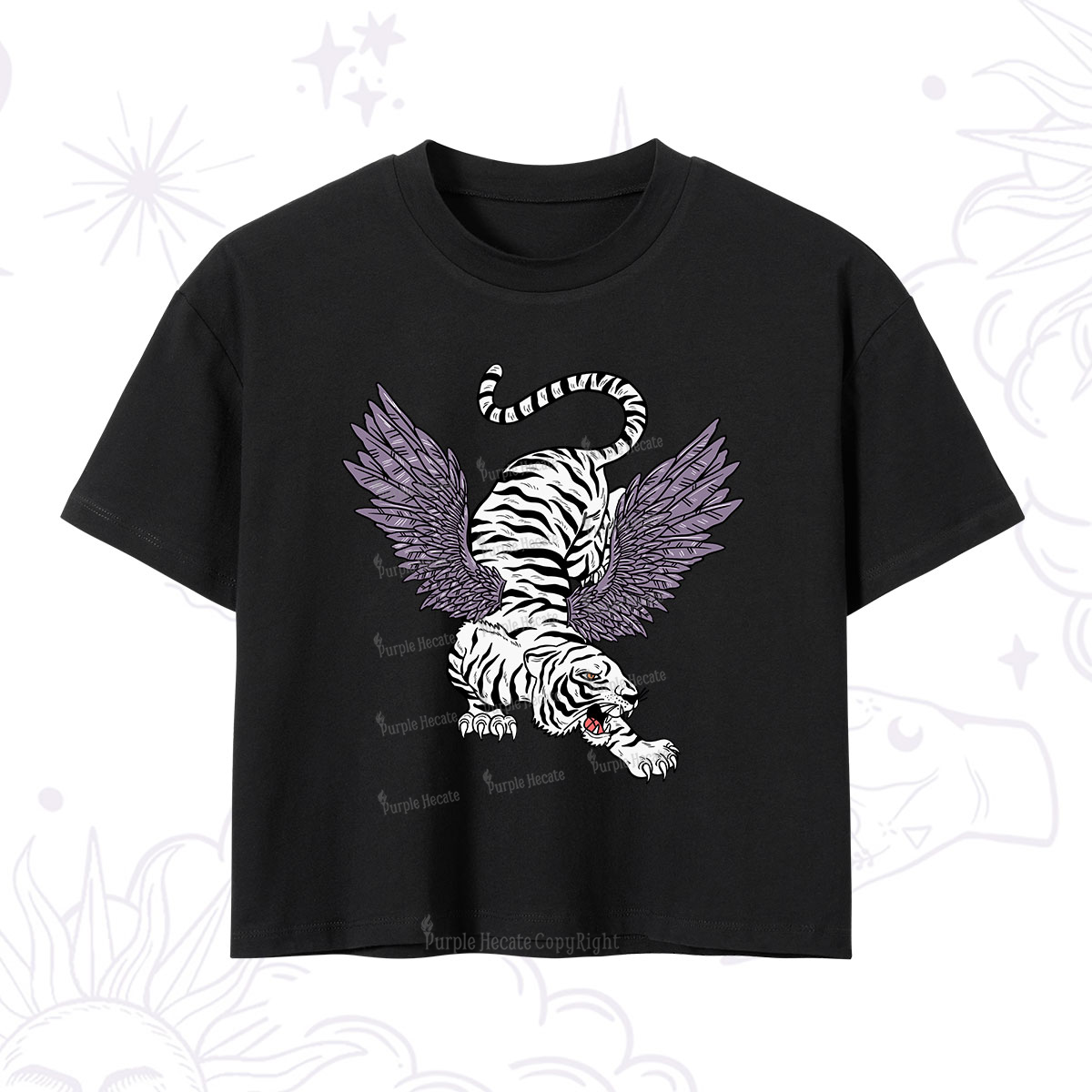 Purplehecate Tiger With Wings Crop T-Shirt