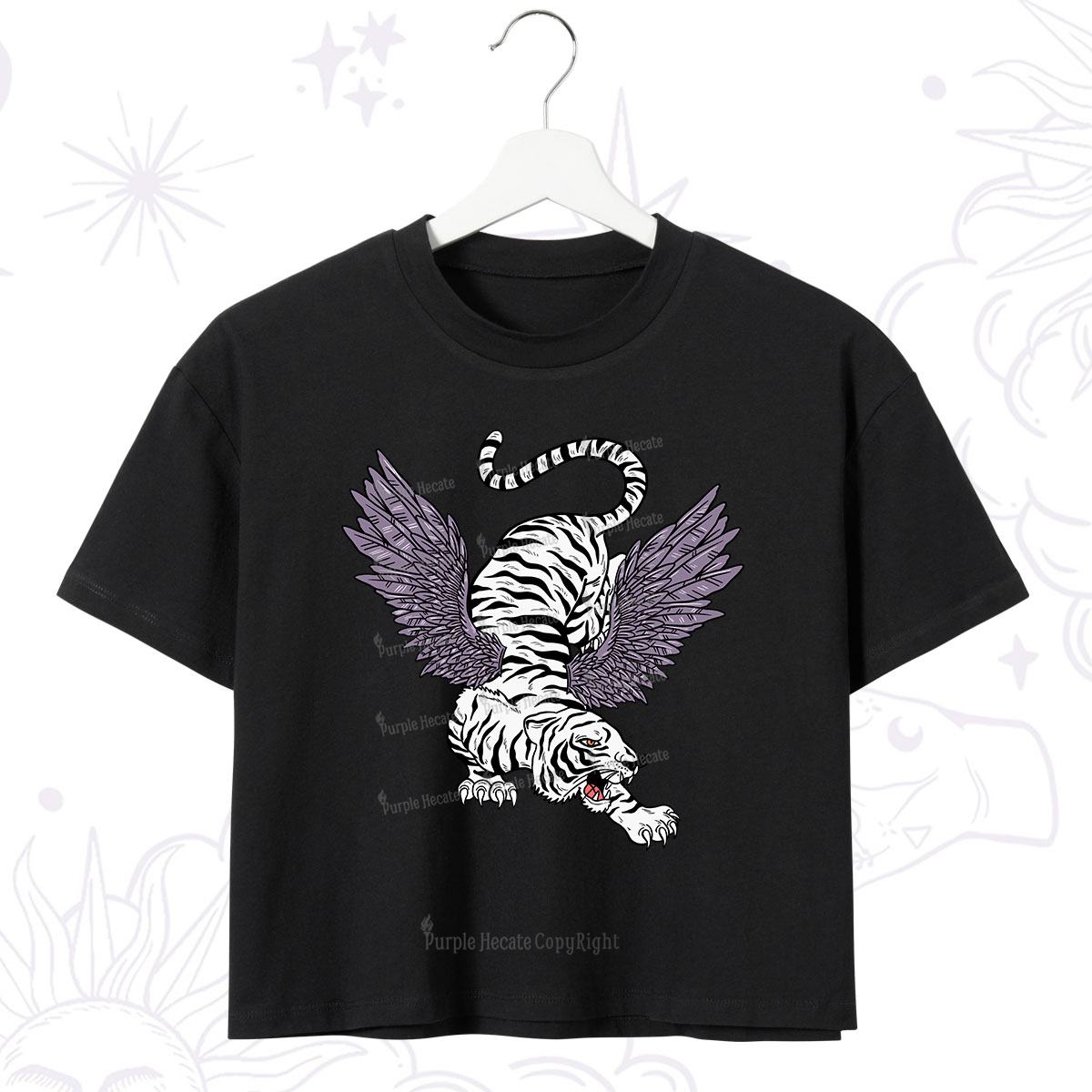 Purplehecate Tiger With Wings Crop T-Shirt