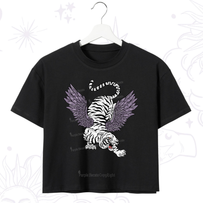 Purplehecate Tiger With Wings Crop T-Shirt