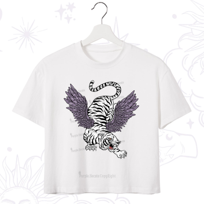 Purplehecate Tiger With Wings Crop T-Shirt