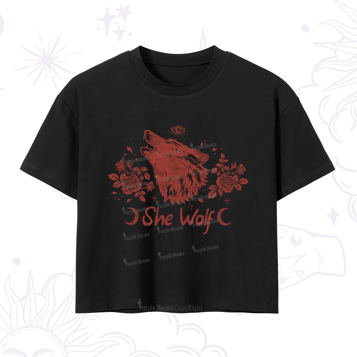 Purplehecate She Wolf Crop T-Shirt