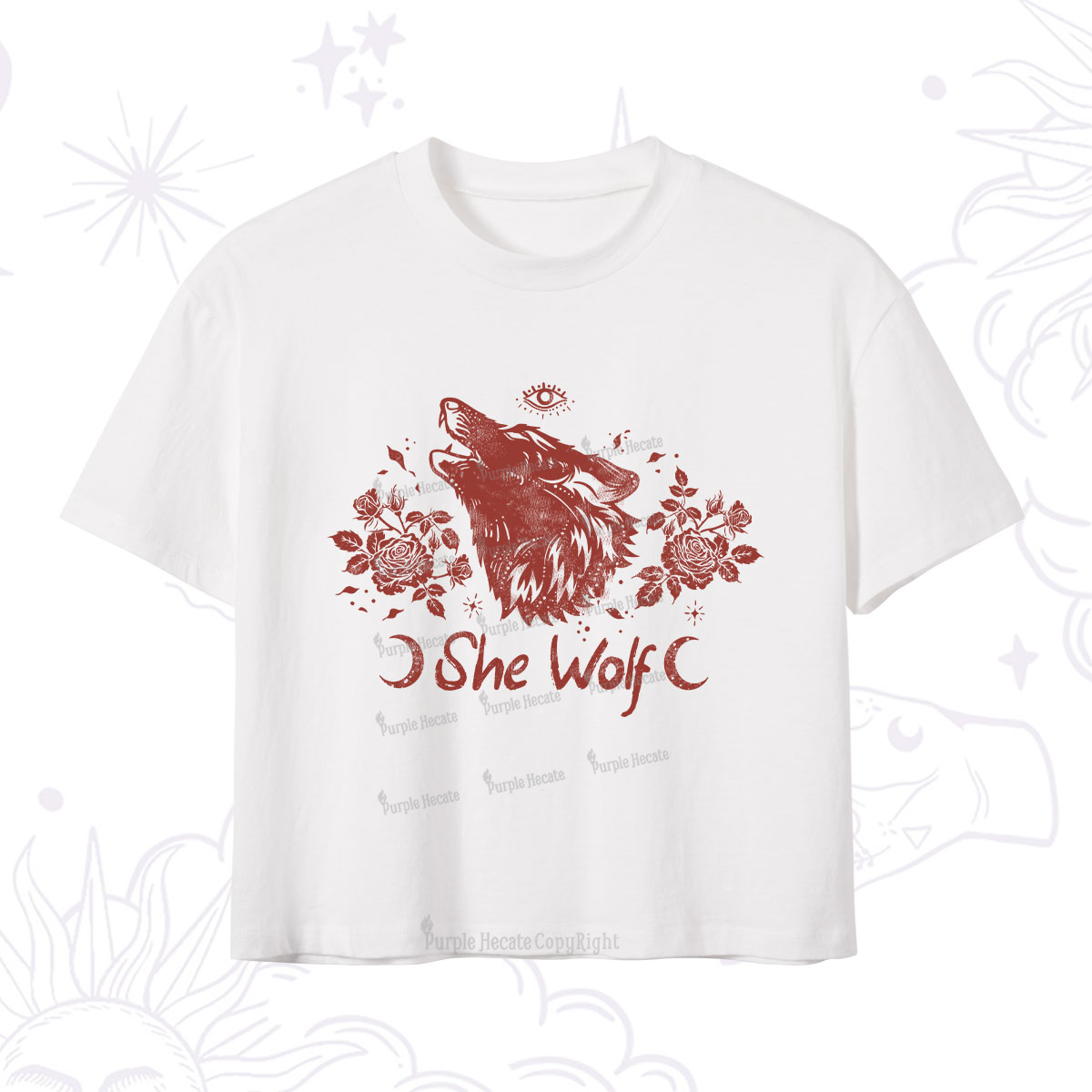 Purplehecate She Wolf Crop T-Shirt