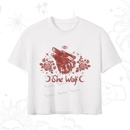 Purplehecate She Wolf Crop T-Shirt