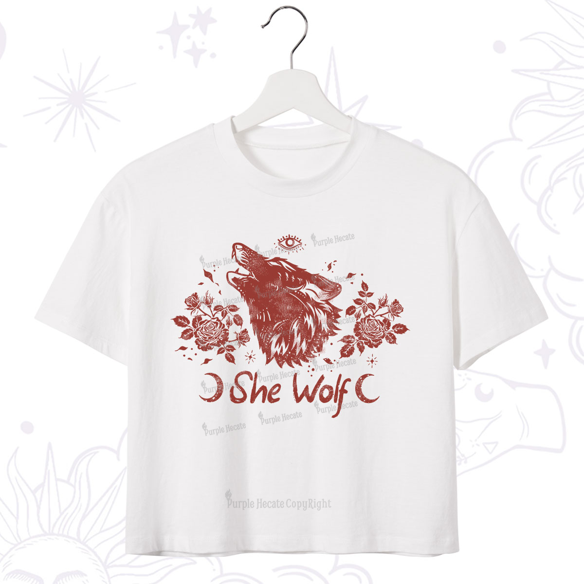 Purplehecate She Wolf Crop T-Shirt