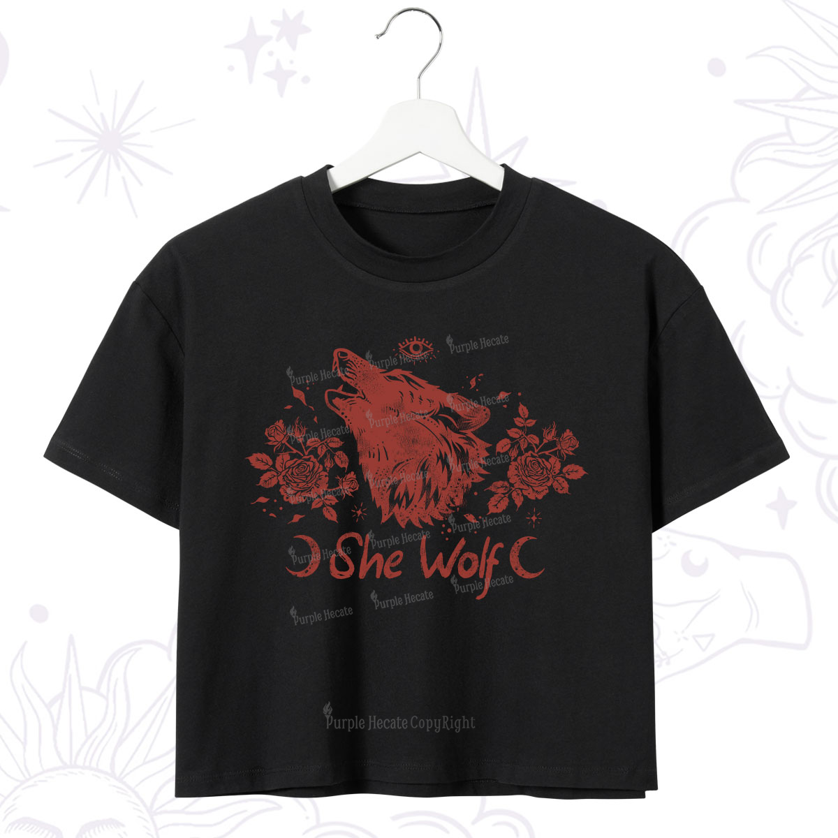 Purplehecate She Wolf Crop T-Shirt