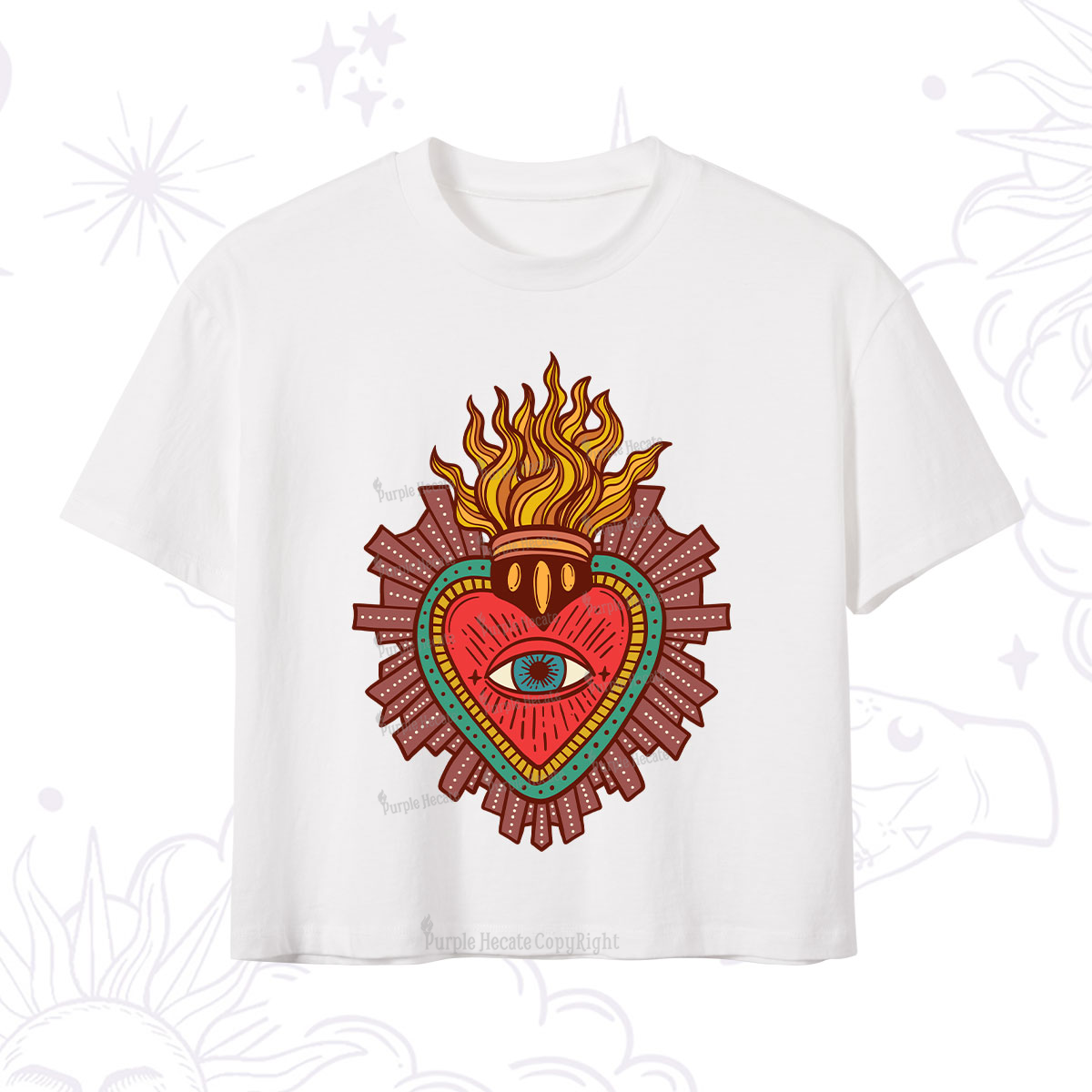 Purplehecate Sacred Heart Crop T-Shirt