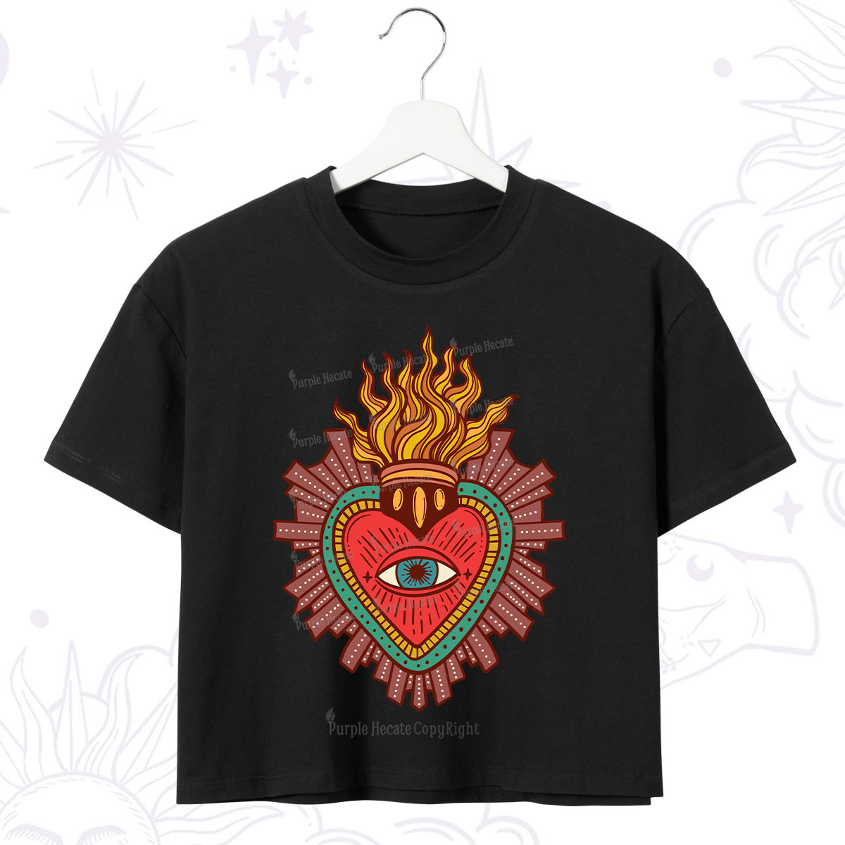 Purplehecate Sacred Heart Crop T-Shirt
