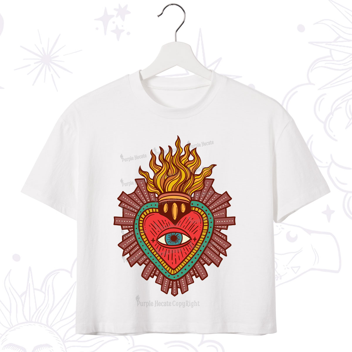 Purplehecate Sacred Heart Crop T-Shirt