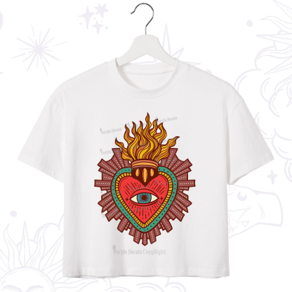 Purplehecate Sacred Heart Crop T-Shirt